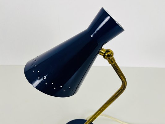 Blue and Brass Table Lamp from Stilnovo, Italy, 1960s-PUK-1416529