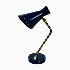 Blue and Brass Table Lamp from Stilnovo, Italy, 1960s-PUK-1416529