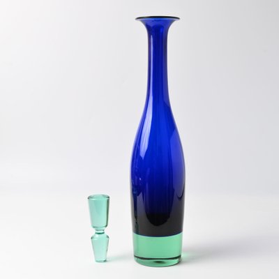 Blue and Green Glass Decanter by Anna Kjaer for Royal Copenhagen, 1990s-IXK-1782544