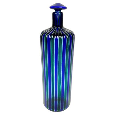 Blue and Green Murano Glass Bottle attributed to Fulvio Bianconi for Venini, Italy, 1988-LYQ-1419251