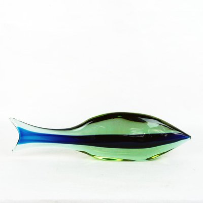 Blue and Green Murano Glass Fish attributed to Antonio Da Ros for Cenedese Murano, Italy, 1960s-MH-1721301