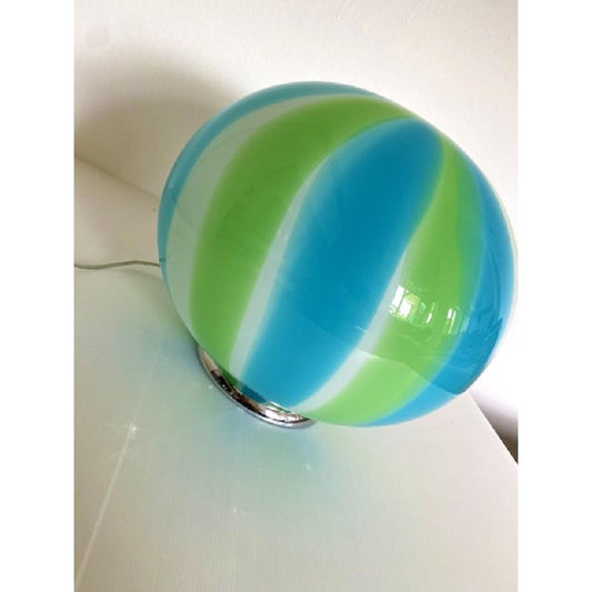 Blue and Green Sphere Table Lamp in Murano Glass by Simoeng