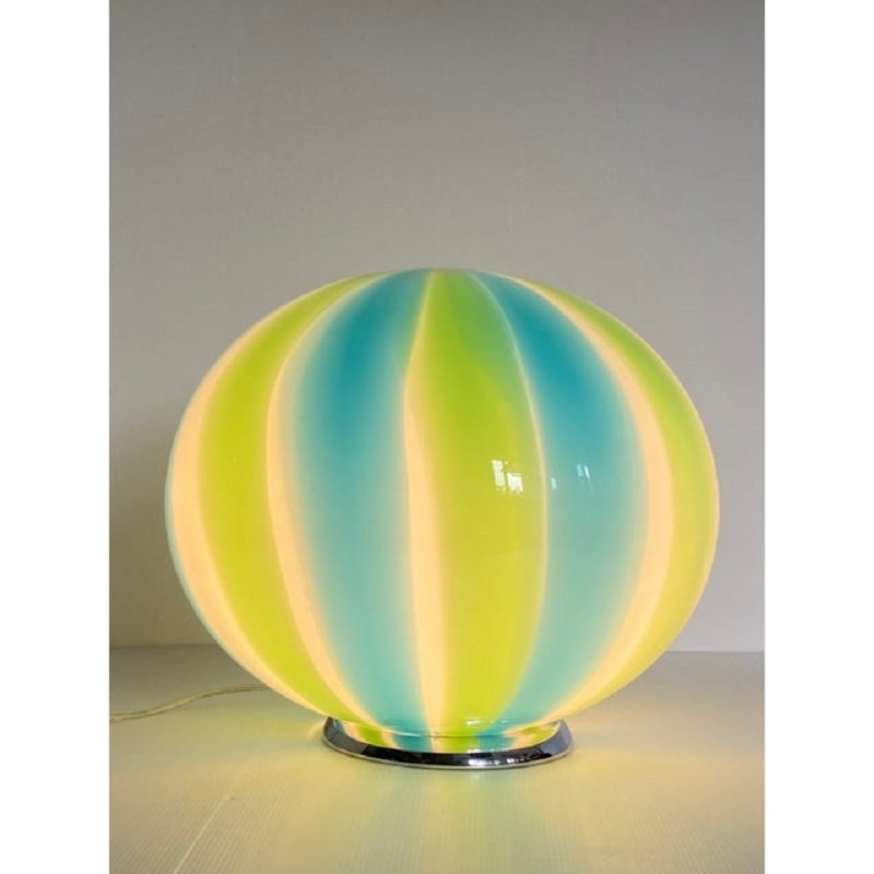 Blue and Green Sphere Table Lamp in Murano Glass by Simoeng