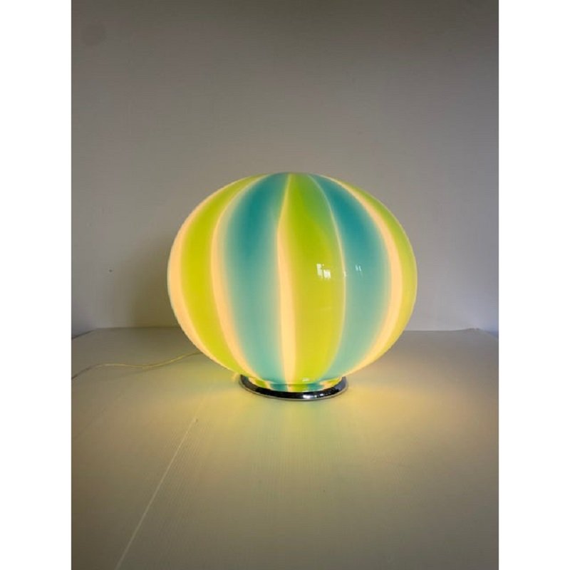 Blue and Green Sphere Table Lamp in Murano Glass by Simoeng