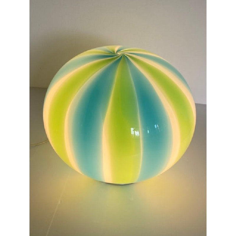 Blue and Green Sphere Table Lamp in Murano Glass by Simoeng