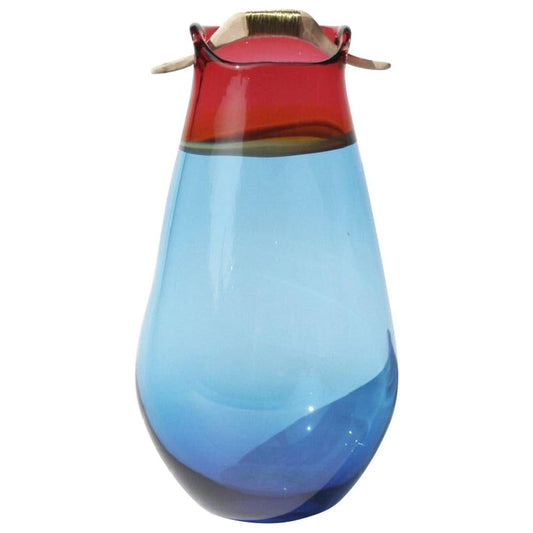 Blue and Peach Heiki Vase by Pia Wüstenberg