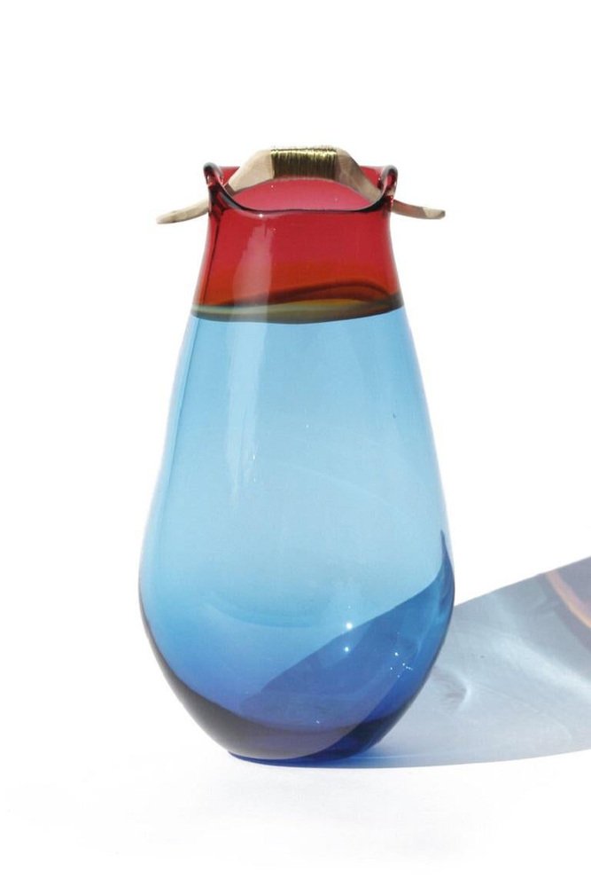 Blue and Peach Heiki Vase by Pia Wüstenberg