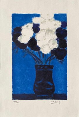 Blue and White Anemones by Bernard Cathelin, 1995-FMZ-988946