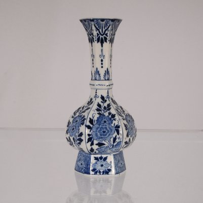 Blue and White Delftware Vase, Tea Caddy & Silver Spoons, Set of 11-GOE-1342272