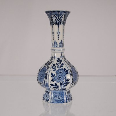 Blue and White Delftware Vase, Tea Caddy & Silver Spoons, Set of 11-GOE-1342272