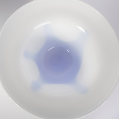 Blue and White Glass Bowl and Vase Set from Egermann, 1980s, Set of 4-IND-546938