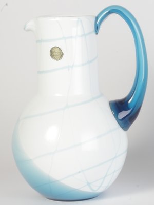 Blue and White Glass Vase and Jug Set from Bohemia Crystal, 1990s, Set of 2-IND-546933