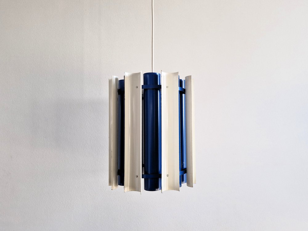 Blue and White Pendant Lamp by Yki Nummi for Orno, Finland, Mexico, 1960s