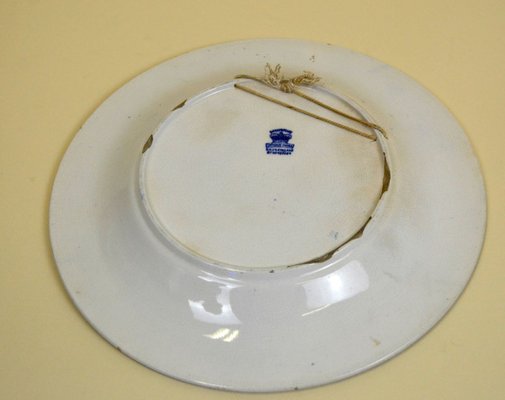 Blue and White Souvenir Plate with Portrait of William Shakespeare by Samuel Hancock & Sons, 1904-YNA-784427