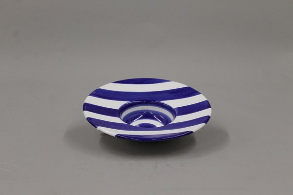 Blue and White Striped Ceramic Bowl from Solimene-DPP-1113241