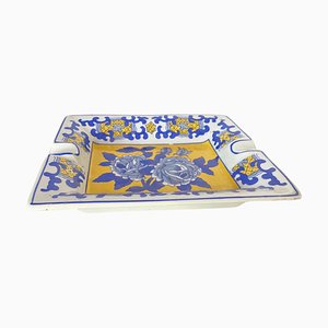 Blue and Yellow Ceramic Ashtray or Vide Poche, Italy, 1960s-UR-1721160