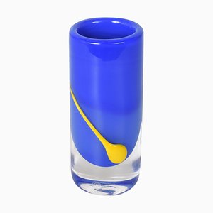 Blue and Yellow Glass Vase from Strömbergshyttan-JDR-1125457