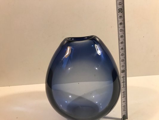 Blue Art Glass Vase by Per Lütken for Holmegaard, 1960s-LCR-550578