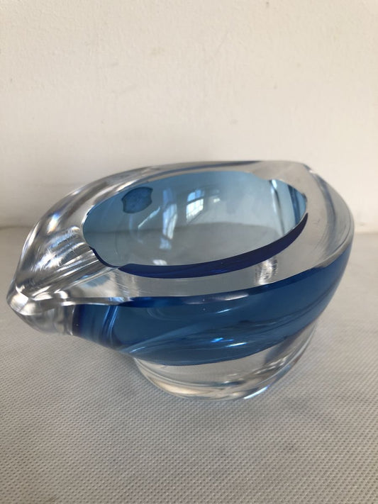 Blue Ashtray from Val St Lambert