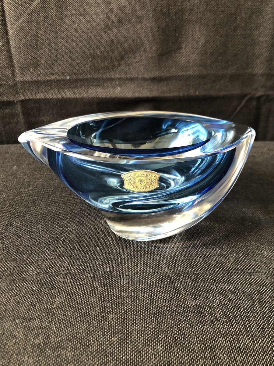 Blue Ashtray from Val St Lambert