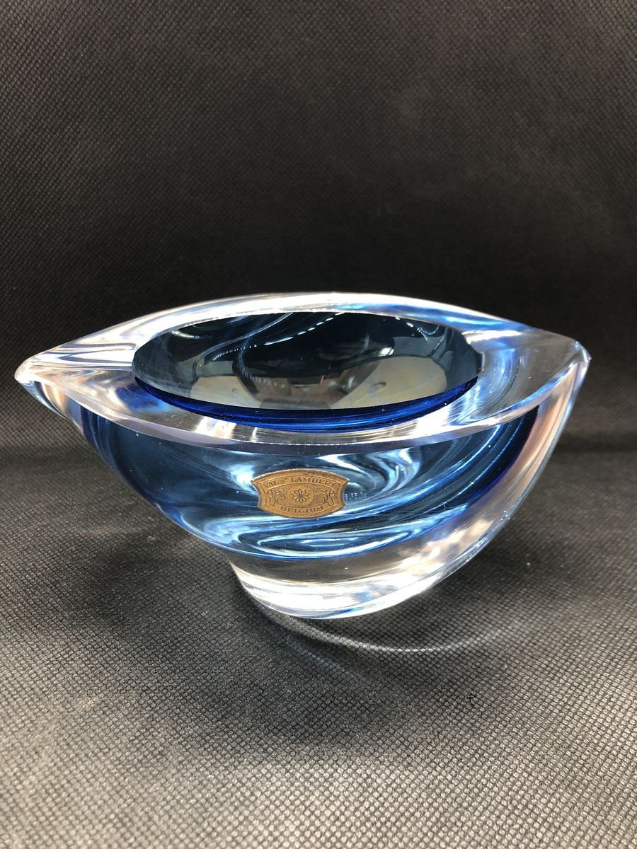 Blue Ashtray from Val St Lambert