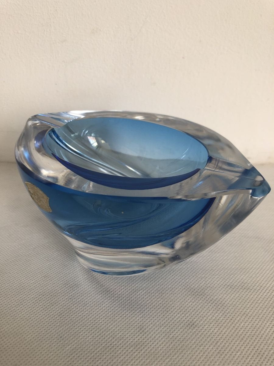 Blue Ashtray from Val St Lambert