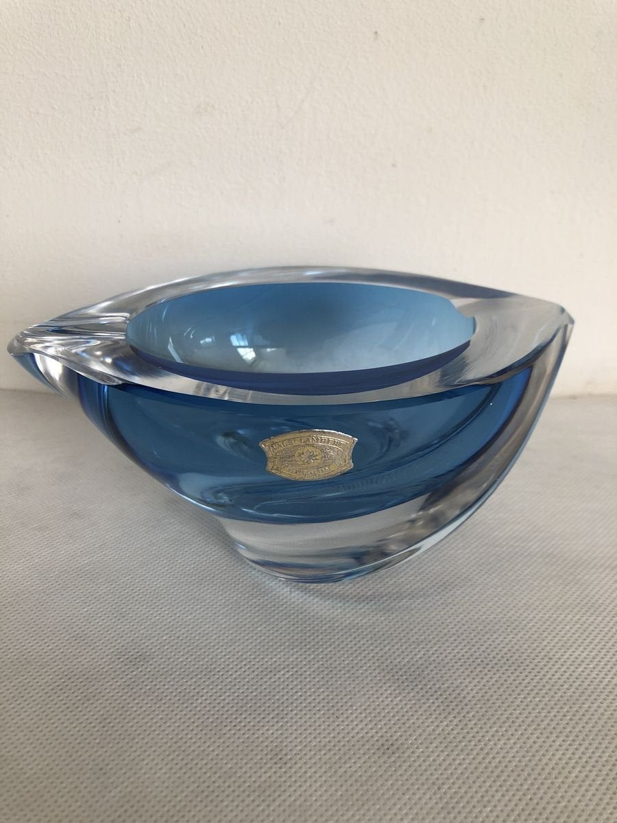 Blue Ashtray from Val St Lambert