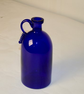 Blue Bottle with Profiled & Polished Edge Attributed to Vittorio Zecchin for A.VE.M, 1940s-TKI-674212