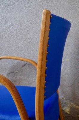 Blue Bow Wood Lounge Chair from Steiner, 1950s-AIU-962391