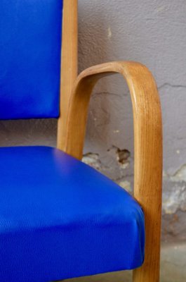 Blue Bow Wood Lounge Chair from Steiner, 1950s-AIU-962391