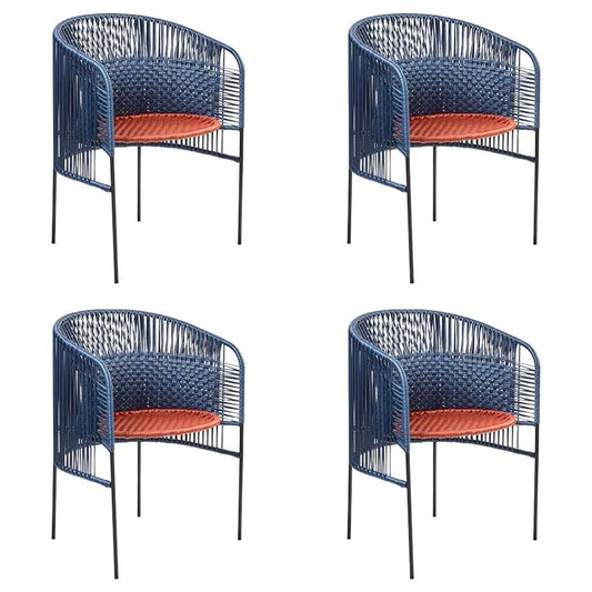 Blue Caribe Chic Dining Chairs by Sebastian Herkner, Set of 4