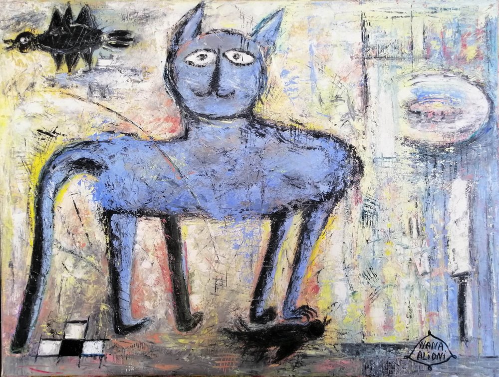 Blue Cat, 2019, Oil on Canvas