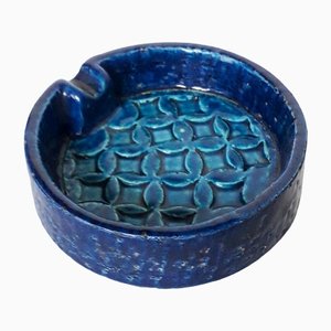 Blue Ceramic Ashtray by Aldo Londi for Bitossi, 1960s-XUQ-1451133