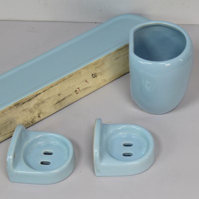 Blue Ceramic Bath Applique Game, Set of 4-NE-1362331