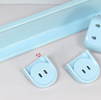 Blue Ceramic Bath Applique Game, Set of 4-NE-1362331