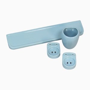 Blue Ceramic Bath Applique Game, Set of 4-NE-1362331