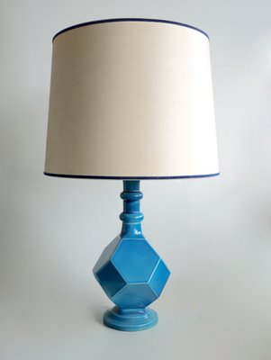 Blue Ceramic Geometric Table Lamp, 1960s-MB-711620