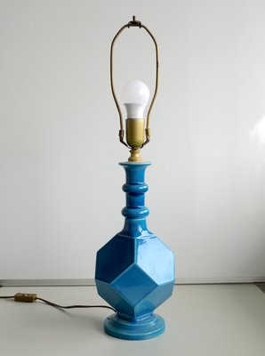 Blue Ceramic Geometric Table Lamp, 1960s-MB-711620