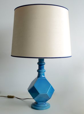 Blue Ceramic Geometric Table Lamp, 1960s-MB-711620