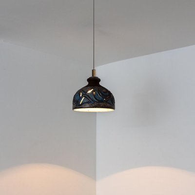 Blue Ceramic Pendant Light, Denmark, 1970-VDW-1756147