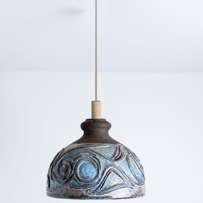 Blue Ceramic Pendant Light, Denmark, 1970-VDW-1756147