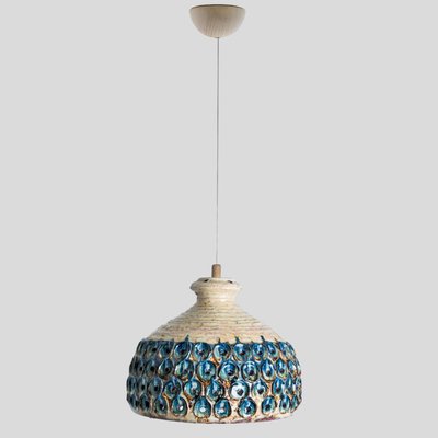 Blue Ceramic Pendant Light, Denmark, 1970-VDW-1756136