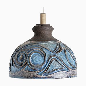 Blue Ceramic Pendant Light, Denmark, 1970-VDW-1756147