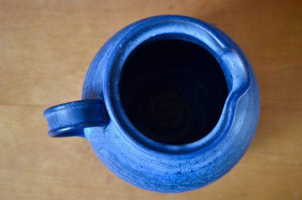 Blue Ceramic Pitcher Vase with Flow by Töpfer Julchen-AIU-2017258