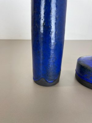 Blue Ceramic Studio Vase by Gerhard Liebenthron, Germany, 1970s, Set of 2-QZ-1149883