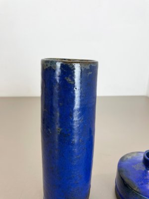 Blue Ceramic Studio Vase by Gerhard Liebenthron, Germany, 1970s, Set of 2-QZ-1149883