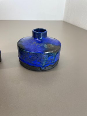 Blue Ceramic Studio Vase by Gerhard Liebenthron, Germany, 1970s, Set of 2-QZ-1149883