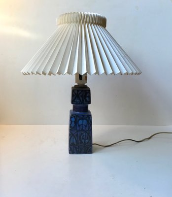 Blue Ceramic Table Lamp by Nils Thorsson for Royal Copenhagen & Fog & Morup, 1970s-LCR-713515