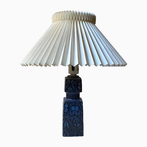 Blue Ceramic Table Lamp by Nils Thorsson for Royal Copenhagen & Fog & Morup, 1970s-LCR-713515