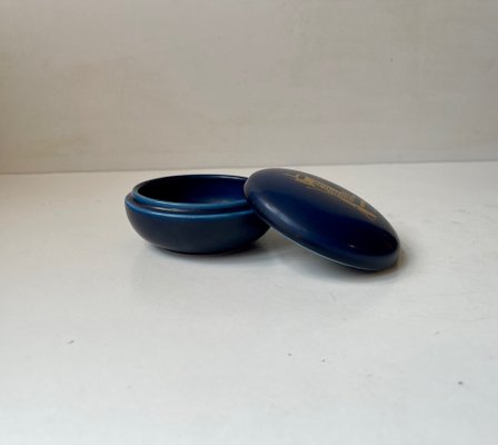 Blue Ceramic Trinket Jar by Nils Thorsson for Aluminia, 1950s-LCR-1729642